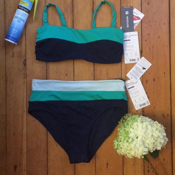 Athleta Chroma Bandeau Bikini Top High W Bottom - Picture 2 of 8